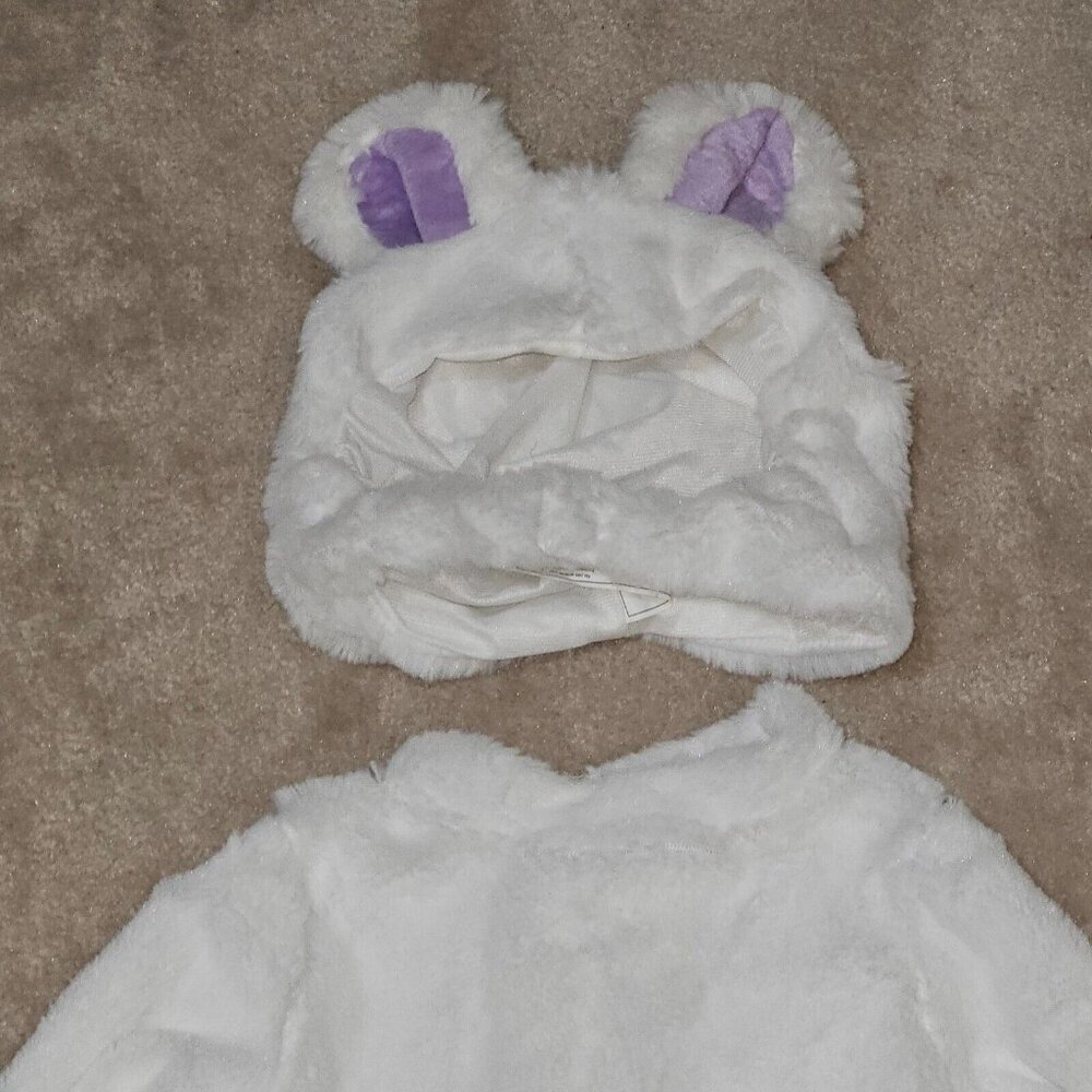 Polar Bear Cub Costume Halloween Infant 6-12 Months Outfit Headpiece Purple Ears - Picture 2 of 10